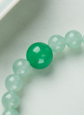 天然五色白水晶干青三通手链串珠