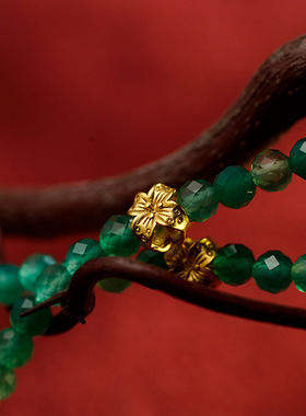 黄铜镶钻唐卡吊坠翡翠绿男女大黑