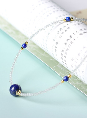 天然青金石搭配尖晶石原创项链