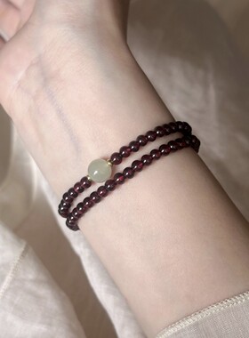 天然天然石榴石手链女款水晶手串