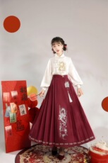 китайский костюм 龙跃原创汉服女改良汉元素衬衫马面裙套装新中式国风日常通勤春秋