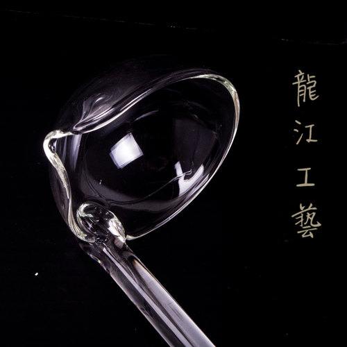 玻璃手工尖嘴汤勺分茶勺防滴漏耐高温抗酸碱酒提子斜嘴舀水勺包邮 - 图2