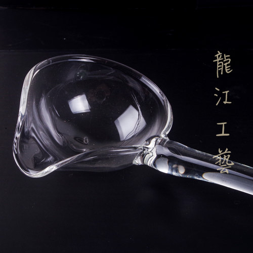 玻璃手工尖嘴汤勺分茶勺防滴漏耐高温抗酸碱酒提子斜嘴舀水勺包邮 - 图0