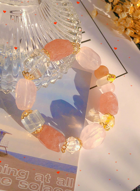 天然水晶黄水晶手链手串