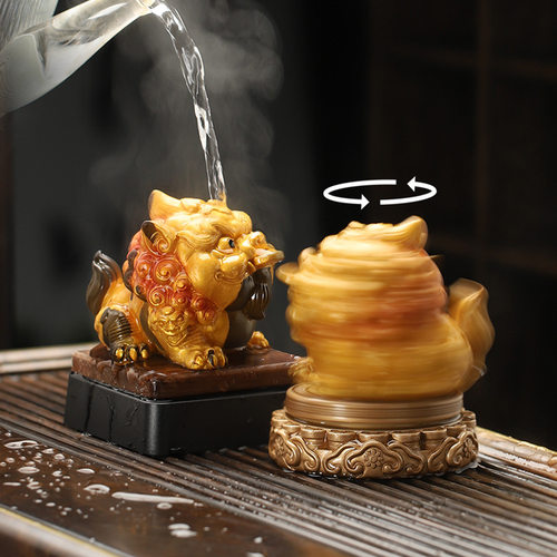 遇水变色时来运转变色貔貅摆件趣玩家用客厅茶盘茶桌摆件送人礼盒 - 图0