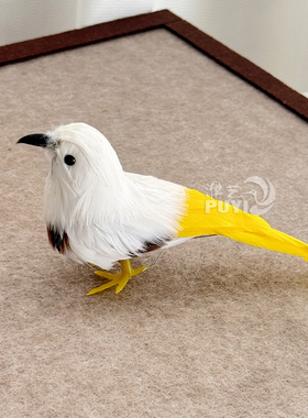 濮艺仿真小鸟工艺品麻雀装饰摆件摄影教学场景道具假鸟模型真羽毛