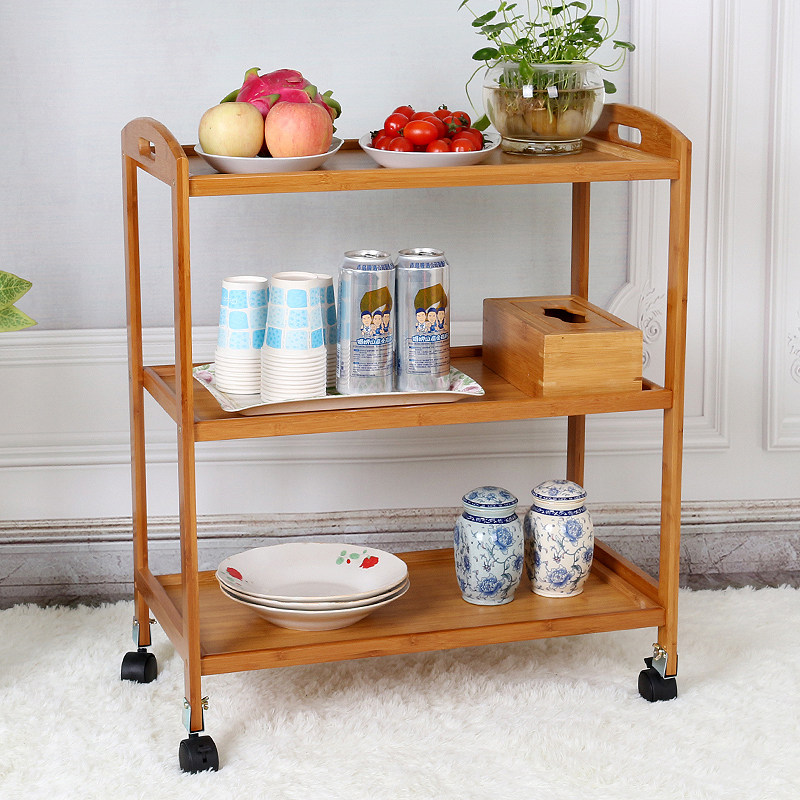 楠竹移动置物架简约菜架子火锅蔬菜架厨房餐厅餐车酒店商用实木架,淘宝优惠券,粉丝福利购,淘宝优惠卷