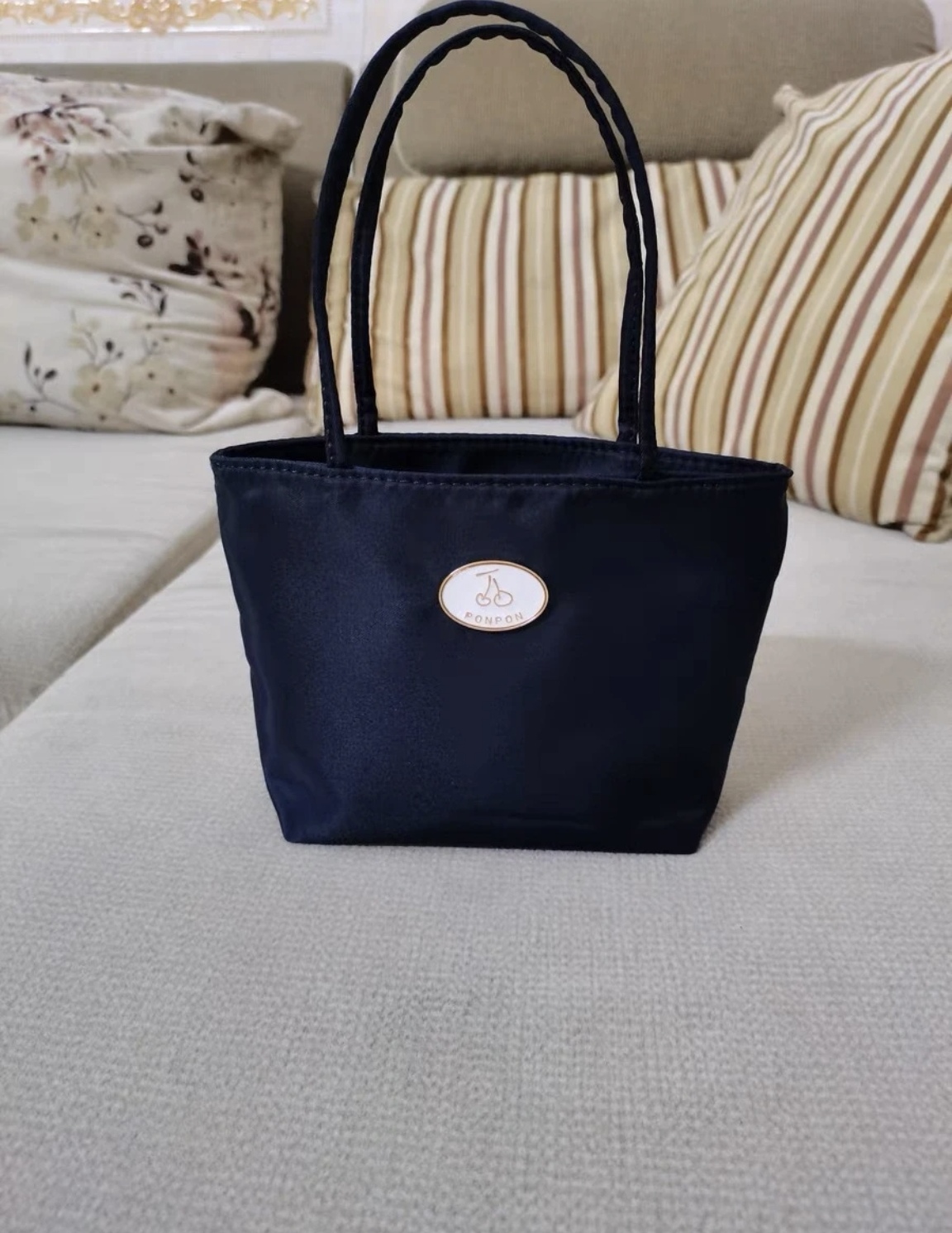 韩风博主新品秀林款迷你小拎包紫色尼龙帆布可爱手提包轻便单肩包 - 图1