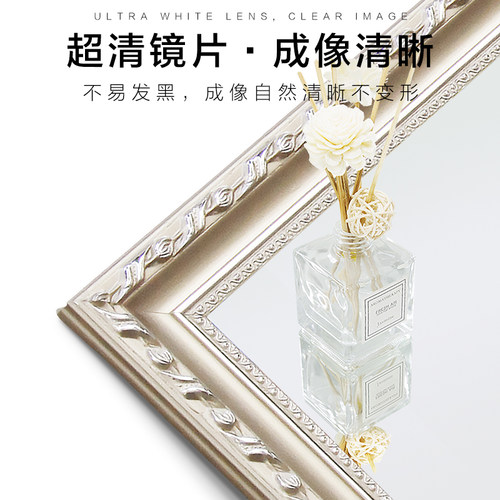 BOLEN欧式实木穿衣镜立体全身镜壁挂家用落地试衣镜服装店大镜子 - 图2