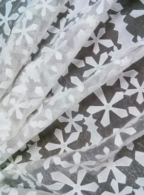 进口高密度欧根纱电脑绣花布料/汉服面料/衬衫上衣裙子时装料diy
