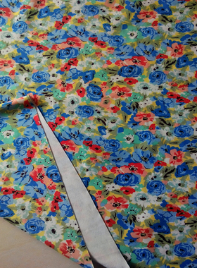 进口春秋花色罗马布（涤盖棉)布料小西装裤子裙子窗帘服装面料DIY