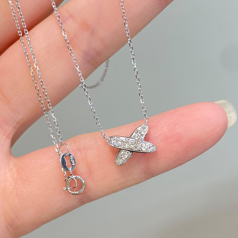 Full diamond cross necklace 18K gold natural real diamonds