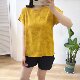 Summer cotton silk thin loose slimming printed T-shirt