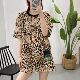 Summer cotton silk thin printed loose slimming T-shirt for women