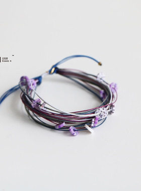 情侣紫色简约日系手链