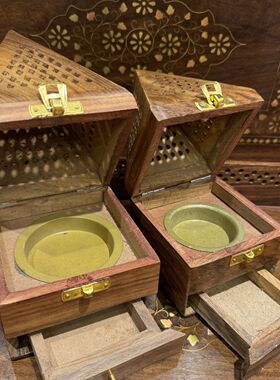 新款木质塔香炉大号民族风装饰摆件/手工做的有瑕疵 介意者慎拍