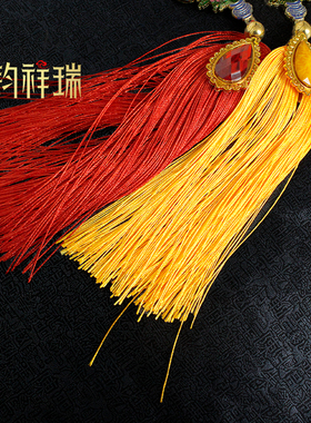 高档红色扁八吉祥车载挂饰