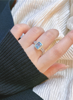 ninisn女天然彩宝意大利风戒指