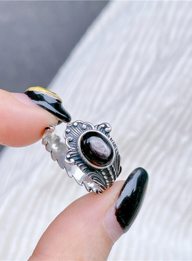 女天然彩宝巴厘岛复古风戒指