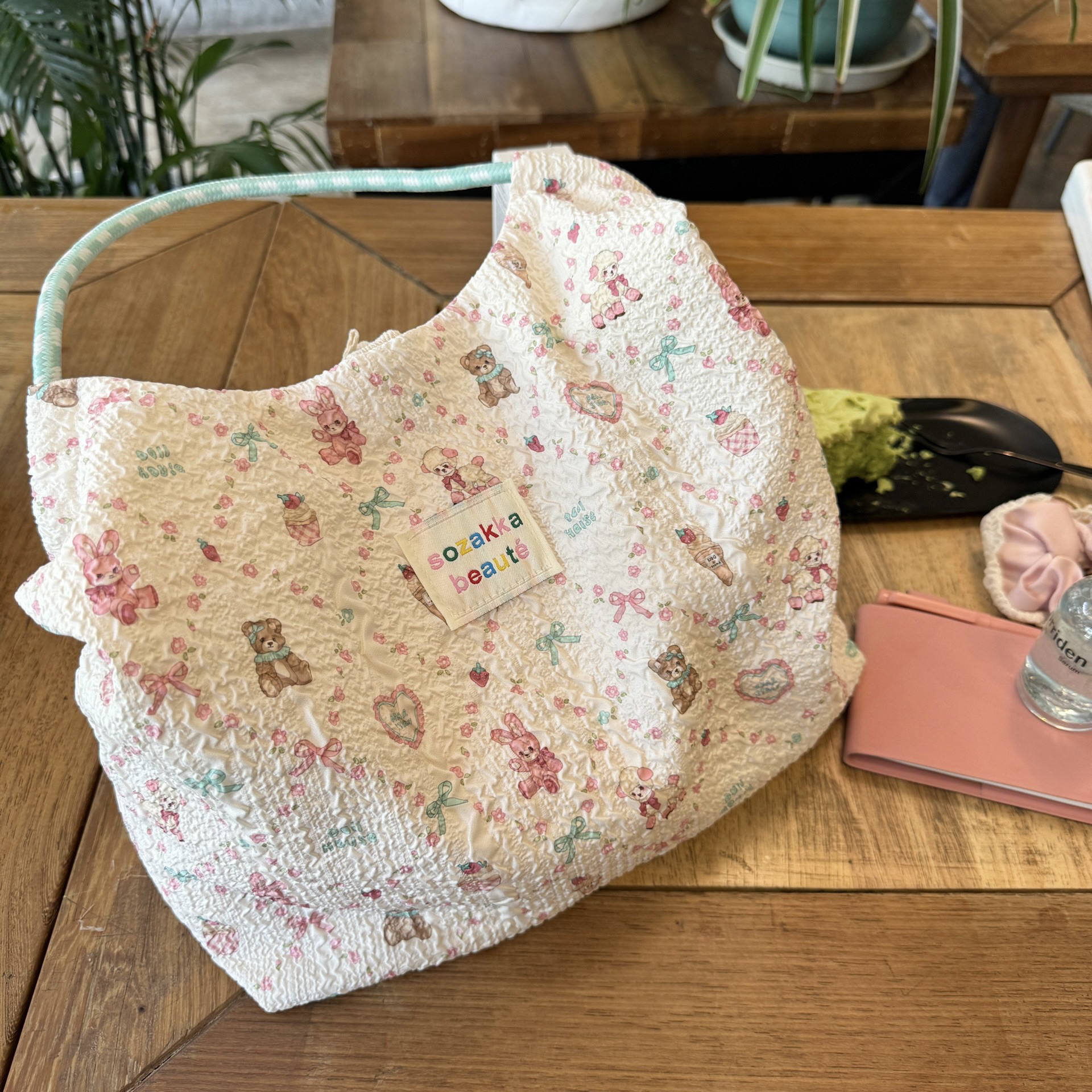 可爱薄荷曼波小羊碎花包女学生大容量手提包包布袋环保袋子单肩包,淘宝优惠券,粉丝福利购,淘宝优惠卷