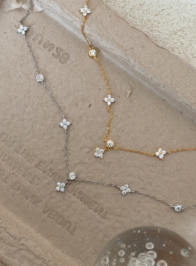 精致百搭项链925纯银四叶草