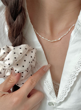 925天然淡水珍珠女keshi项链炫彩