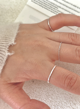 光圈链条戒指925纯银ins冷淡风