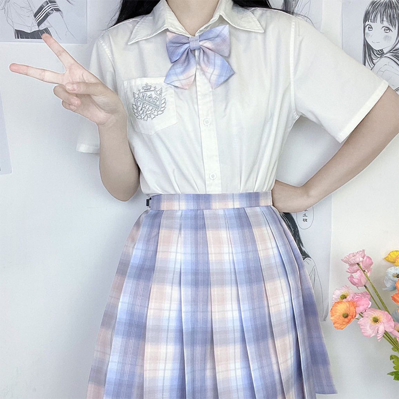 正版基础款jk水手服套装夏季百褶裙全套初中学生JK制服学院风班服-图1