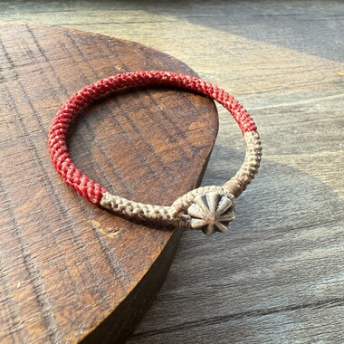 【泽】原创泰国蜡线纯银手工编手绳 情侣手链脚链 蜡线手绳