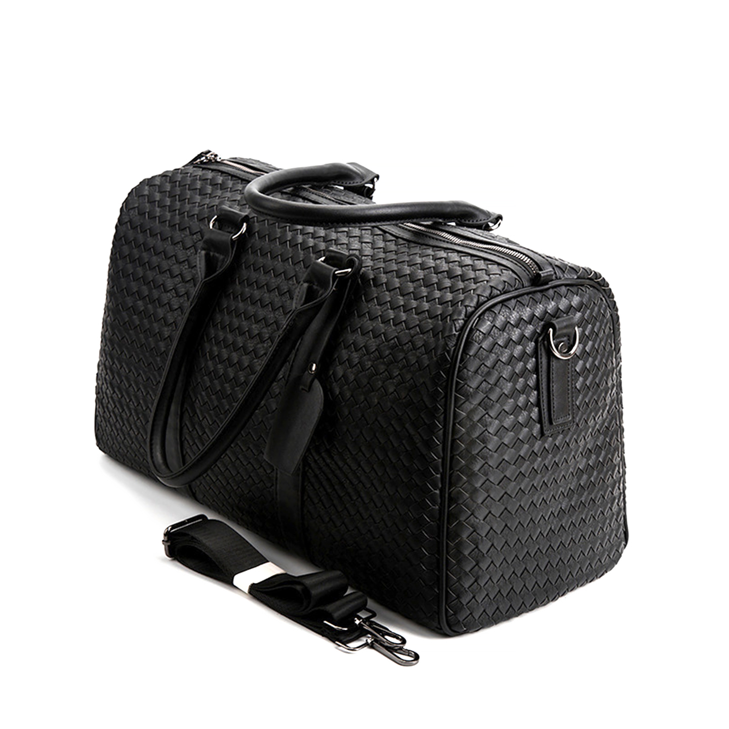 旅行包男新款欧美大容量手工编织行李袋商务出差手提单肩包健身包 - 图2