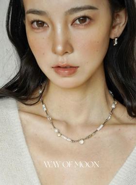 WAY OF MOON原创小众设计小夜曲纯欲天然石珍珠串珠项链锁骨链女