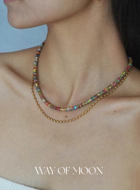 多彩middot升级版彩色水晶项链