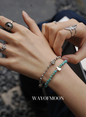WAYOFMOON苔青夏日湖水绿手链