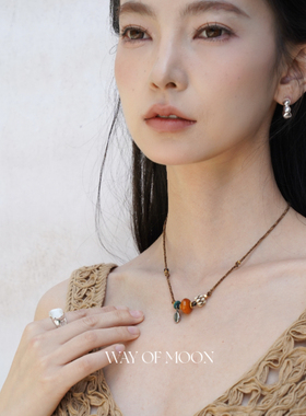 WAYOFMOON编绳可叠戴长款项链