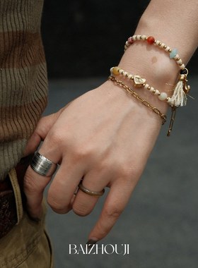 WAYOFMOON民族风花漾双层手链