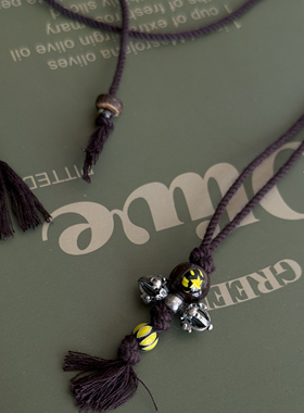 WAY OF MOON原创设计波西米亚风复古流苏方絮调节项链