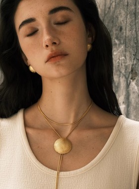 【森制SHINSEI官方】手工布纹半圆扣抽拉长项链腰链 原创纯银