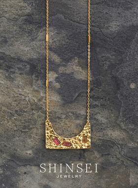 天然蓝紫系宝石长毛衣链