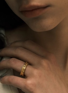 【森制SHINSEI官方】手工雕纹戒指 原创设计纯银饰品