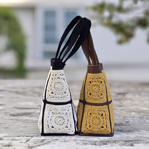 丽雅巧织社 玄素祖母格托特包 手工diy钩针编织毛线材料包 送教程 - 图1