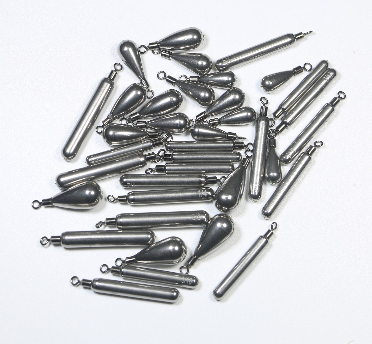 一尾路亚高品质 自由钓组钨钢 滑铅 长条型水滴形高触感free rig - 图0