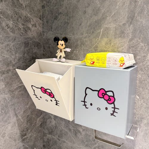 卫生间姨妈巾收纳盒浴室厕所防水免打孔卫生巾纸巾的壁挂式置物架 - 图2