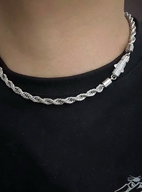 钛钢麻花链子男女大金链子