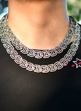 铜合金坦克链男女机甲古巴链