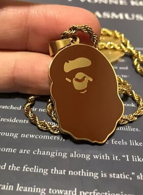 同款项链镶钻猿人头嘻哈潮牌配饰