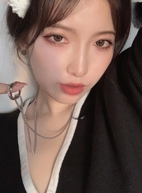 情侣简约相扣双环戒指钛钢饰品