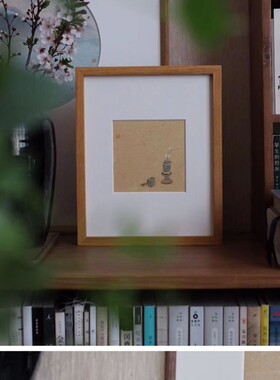 柚木原木实木相框字画框证件框榫卯结构直角自产自销挂墙摆台平面