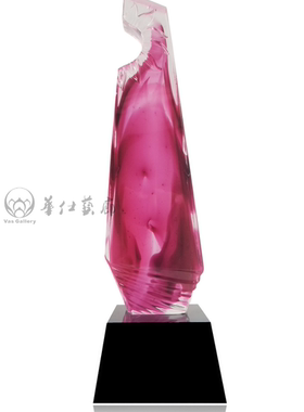 冰语琉璃奖杯商务企业刻字定制