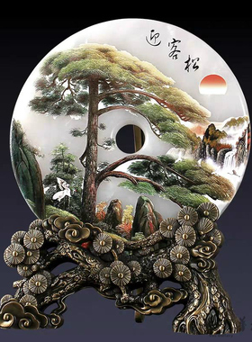 玉石平安扣玄关办公室摆件定制