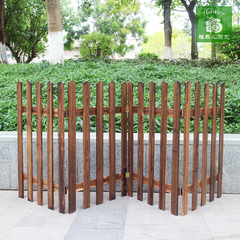 高80cm碳化防腐木围栏栅栏庭院花园菜园实木护栏做旧复古田园折叠 - 图1